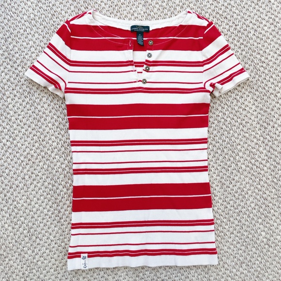 Ralph Lauren Jeans Co Red & White Striped Top – Women’s M - Picture 2 of 7